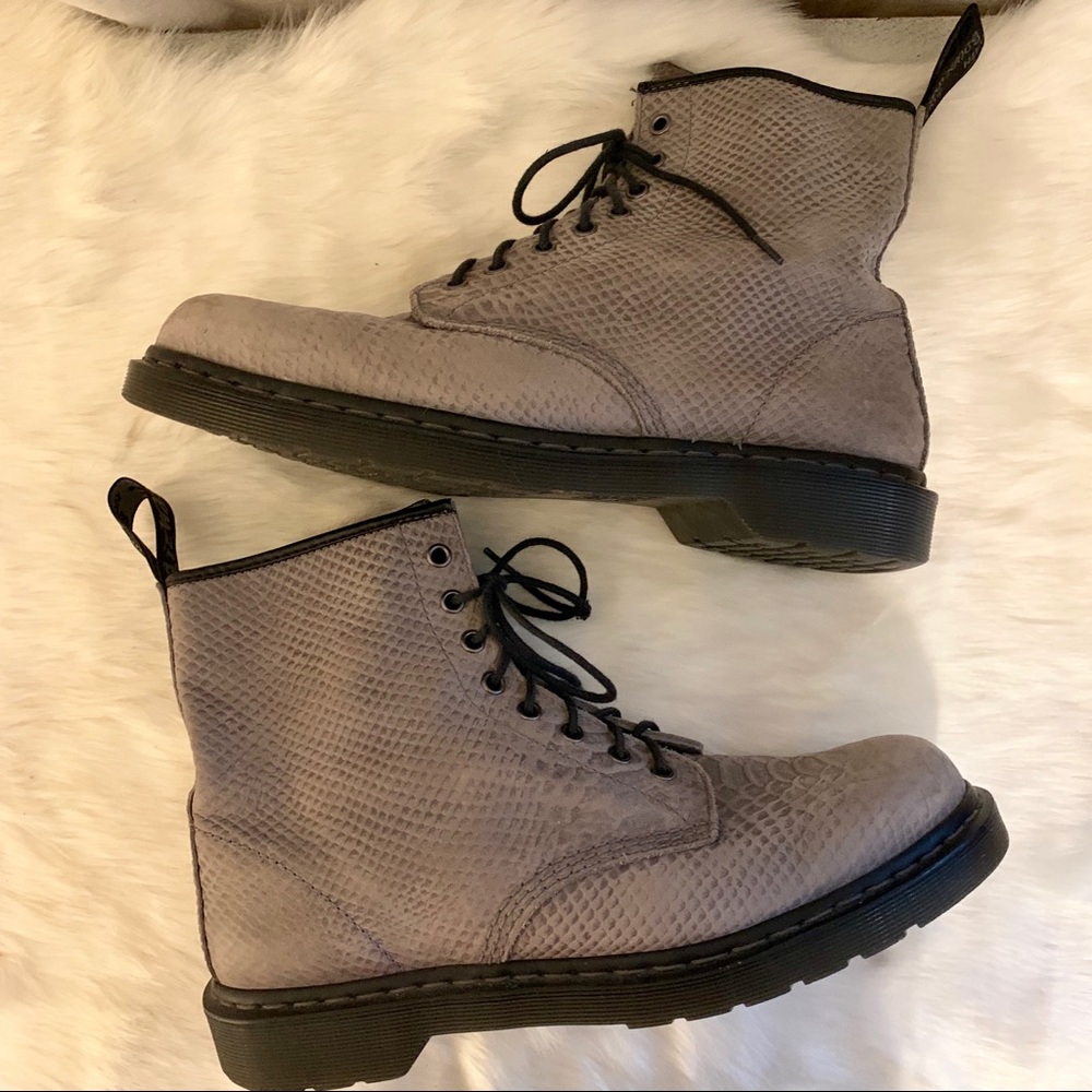 SOLD Brand new dr. martens grey snake men’s 12